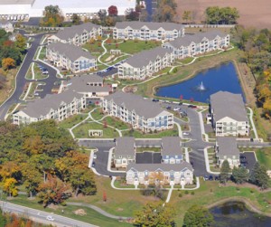 Aerial photo of the Oaks of Vernon Hills