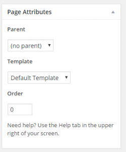 page attributes metabox
